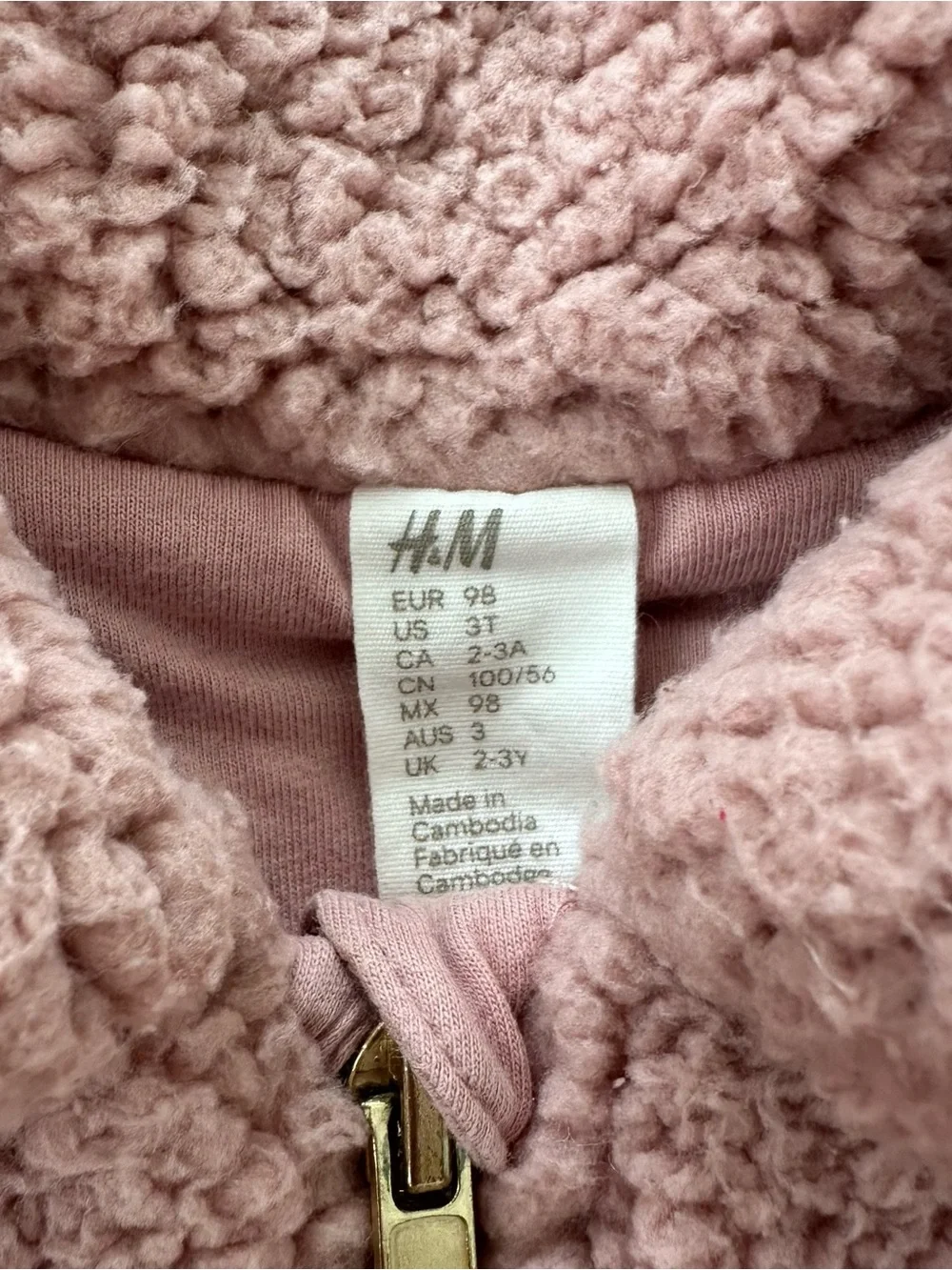 H&M Pink Faux Shearling Jacket